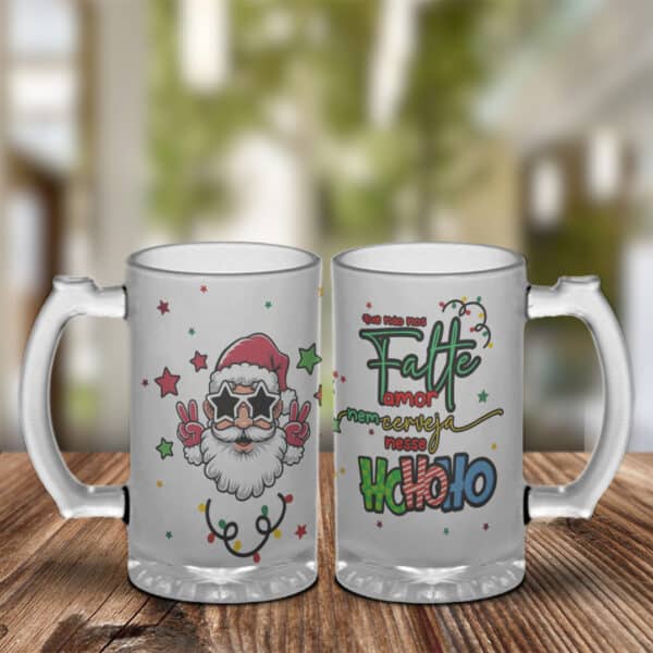 ESTAMPAS PAPAI NOEL ALEGRE CANECA DE CHOPE - natal - Imagem 3