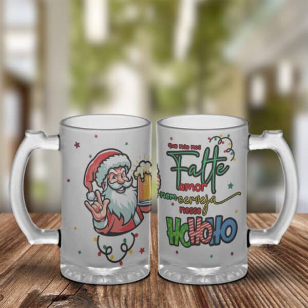 ESTAMPAS PAPAI NOEL ALEGRE CANECA DE CHOPE - natal - Imagem 4