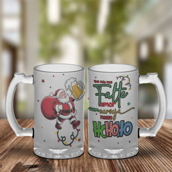 ESTAMPAS PAPAI NOEL ALEGRE CANECA DE CHOPE - natal - Imagem 6