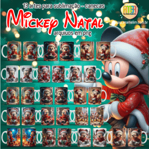 ESTAMPAS MICKEY DE NATAL CANECAS