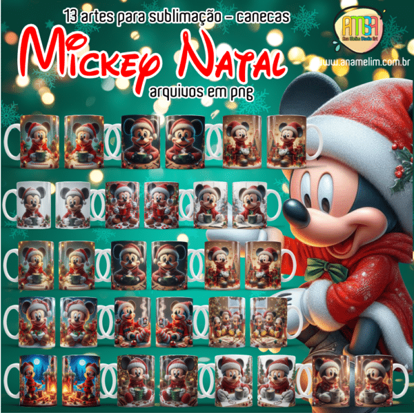 ESTAMPAS MICKEY DE NATAL CANECAS