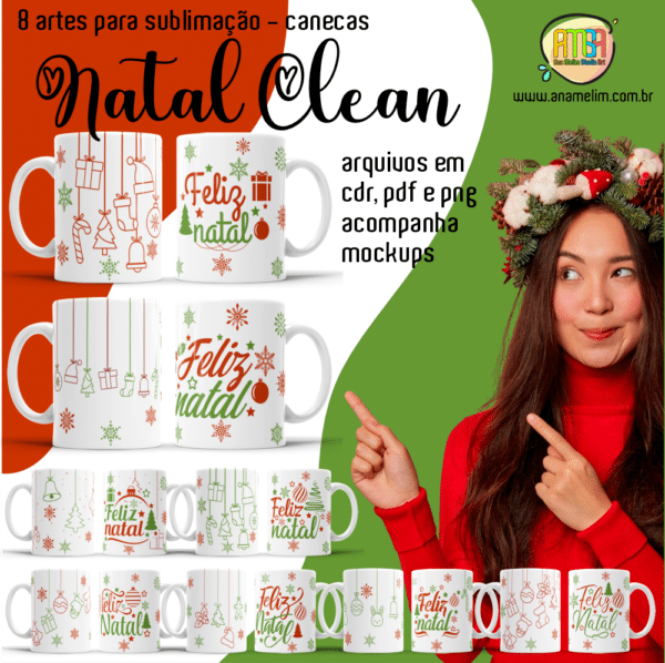 ESTAMPAS NATAL CLEAN CANECAS