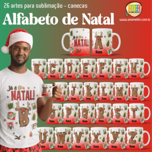 ESTAMPAS ALFABETO NATAL V4 CANECAS