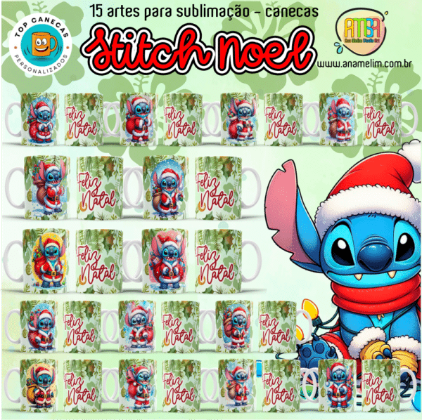 ESTAMPAS STITCH NOEL CANECAS -  natal