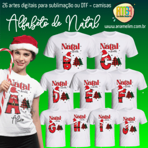 ESTAMPA ALFABETO DE NATAL V2 CAMISAS