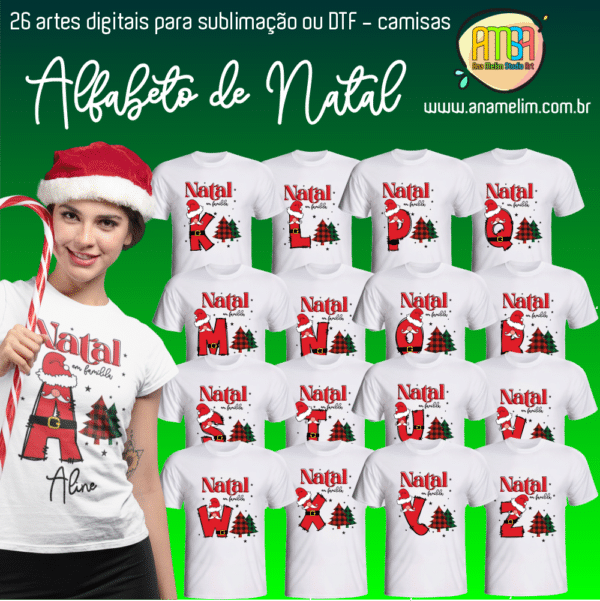 ESTAMPA ALFABETO DE NATAL V2 CAMISAS - Image 2