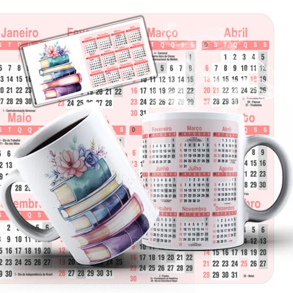 ESTAMPAS CALENDÁRIO LIVROS CANECAS