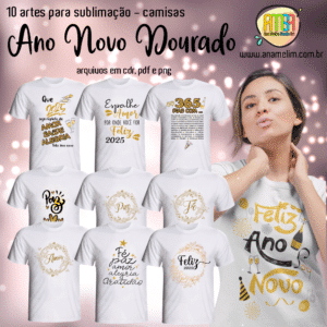 ESTAMPAS ANO NOVO DOURADO CAMISAS