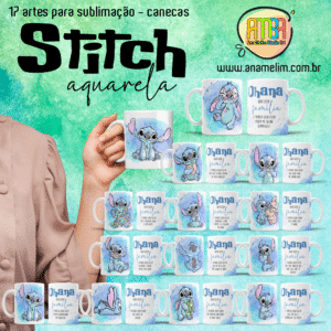 ESTAPAS STITCH AQUARELA CANECAS