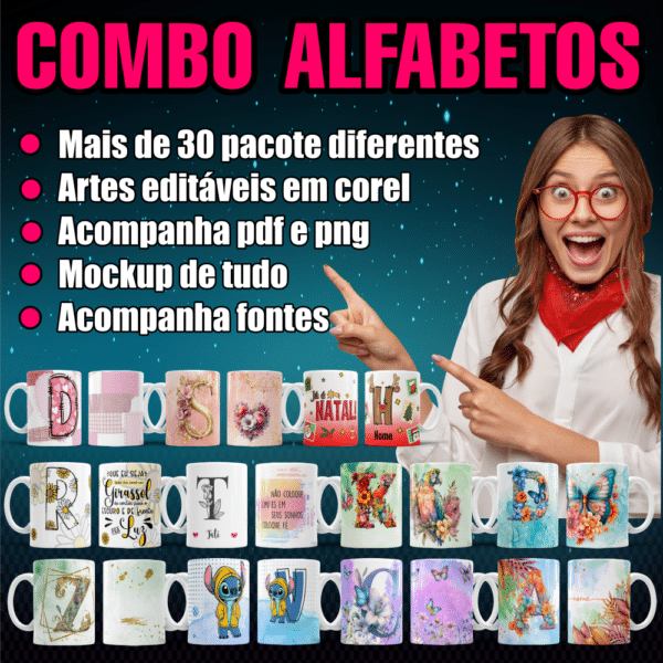 COMBO ALFABETOS PARA CANECAS