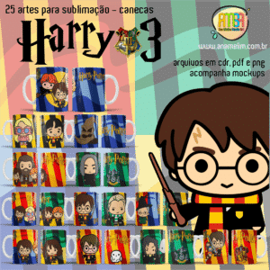 ESTAMPAS HARRY POTTER 3 CANECAS
