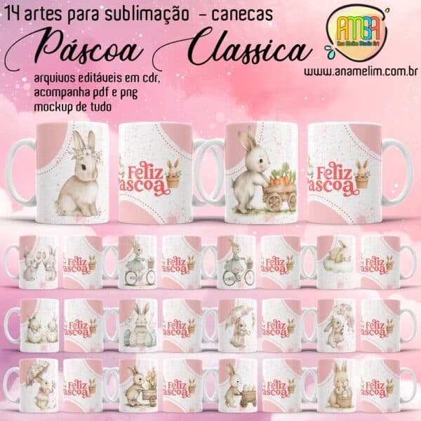 ESTAMPAS PÁSCOA CLÁSSICA CANECAS