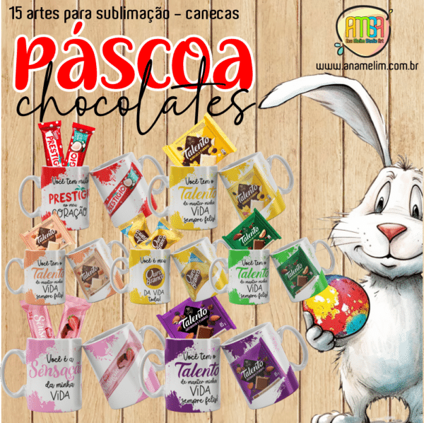 ESTAMPAS PÁSCOA CHOCOLATE CANECAS