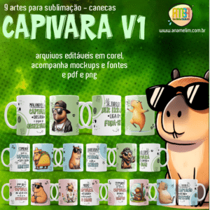 ESTAMPAS CAPIVARA DEBOCHADA V1 CANECAS