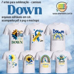 ESTAMPAS DOWN FELIZ CAMISAS