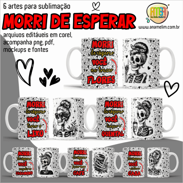 ESTAMPAS MORRI DE ESPERAR NAMORADOS CANECAS