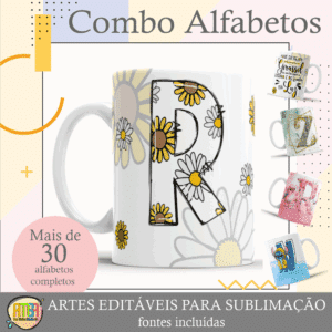 COMBO DE ARTES ALFABETOS PARA CANECAS