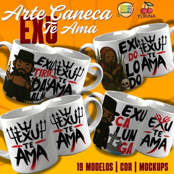 ESTAMPAS EXU TE AMA CANECAS (MELIM & YUKINA)