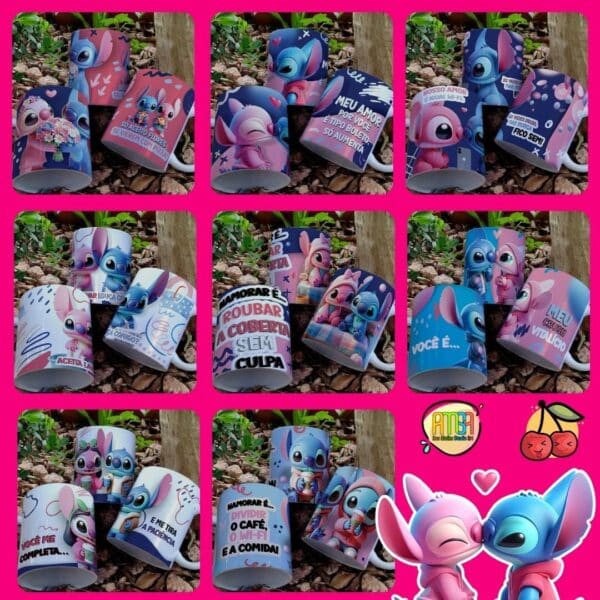 ESTAMPAS STITCH & ANGELA – Namorados CANECAS (YUKINA)) - Imagem 2
