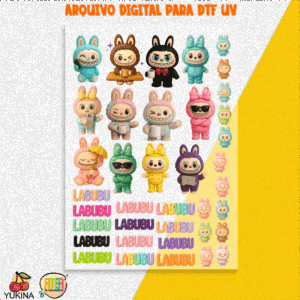 KIT DIGITAL LABUBU CANECAS DTF UV