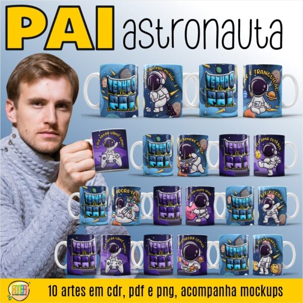 ESTAMPAS PAI ASTRONAUTA BUBBLE CANECAS