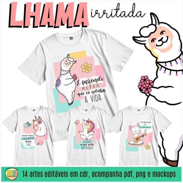 ESTAMPAS LHAMA IRRITADA CAMISAS
