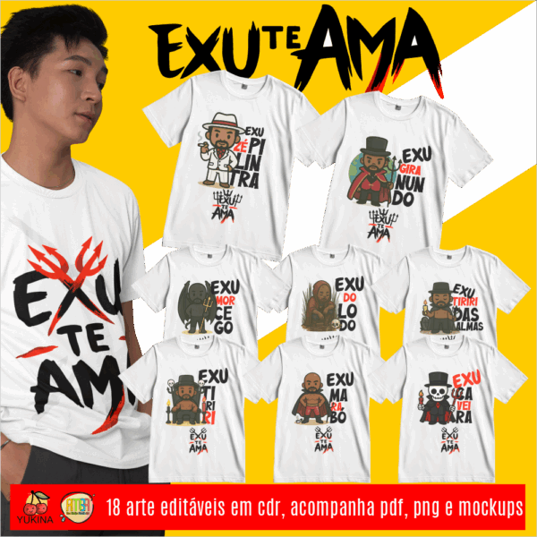 ESTAMPAS EXU TE AMA CAMISAS (MELIM & YUKINA)