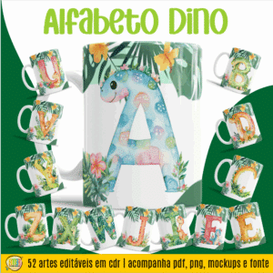 ESTAMPAS ALFABETO DINO CANECAS