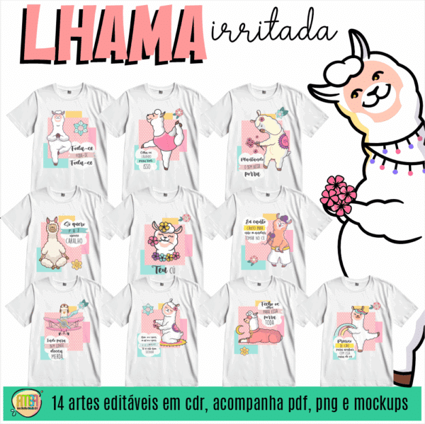 ESTAMPAS LHAMA IRRITADA CAMISAS - Imagem 2