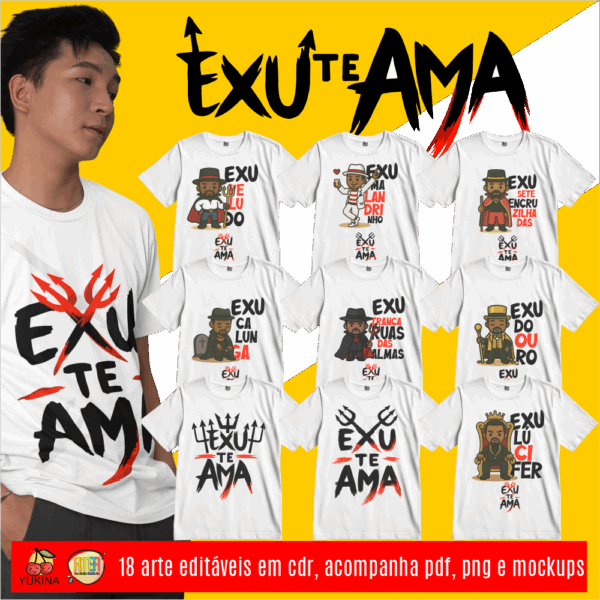 ESTAMPAS EXU TE AMA CAMISAS (MELIM & YUKINA) - Imagem 2