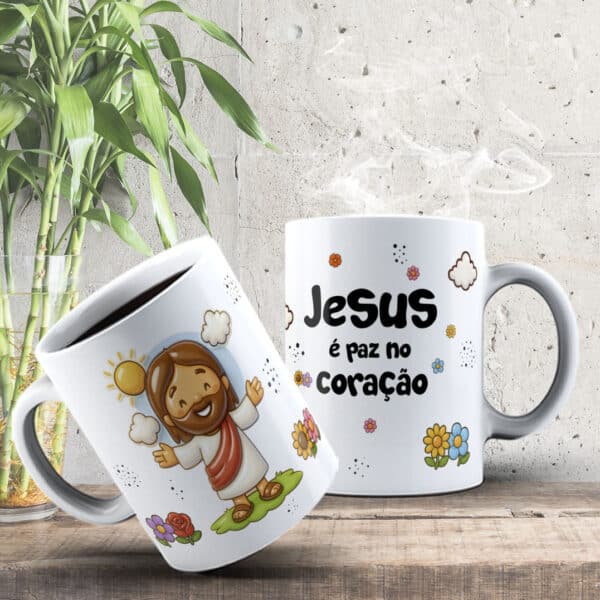 ESTAMPAS JESUS É AMOR CANECAS - Imagem 3