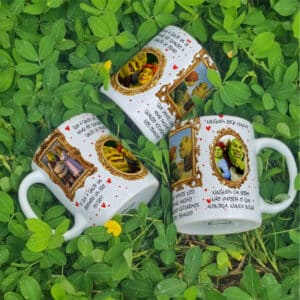 ESTAMPA SHREK E FIONA CANECA