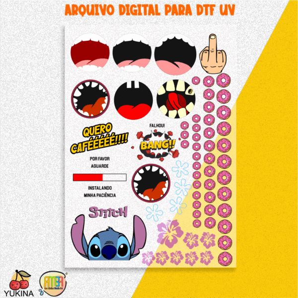 KIT DIGITAL  PERSONAGENS BOCÃO PARA SQUEEZES - Imagem 2