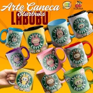 ESTAMPAS LABUBU STARBUCKS CANECA (MELIM & YUKINA)