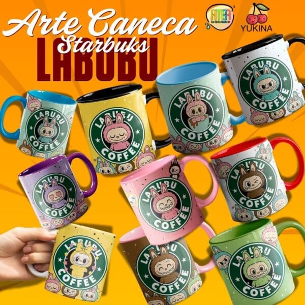 ESTAMPAS LABUBU STARBUCKS CANECA (MELIM & YUKINA)