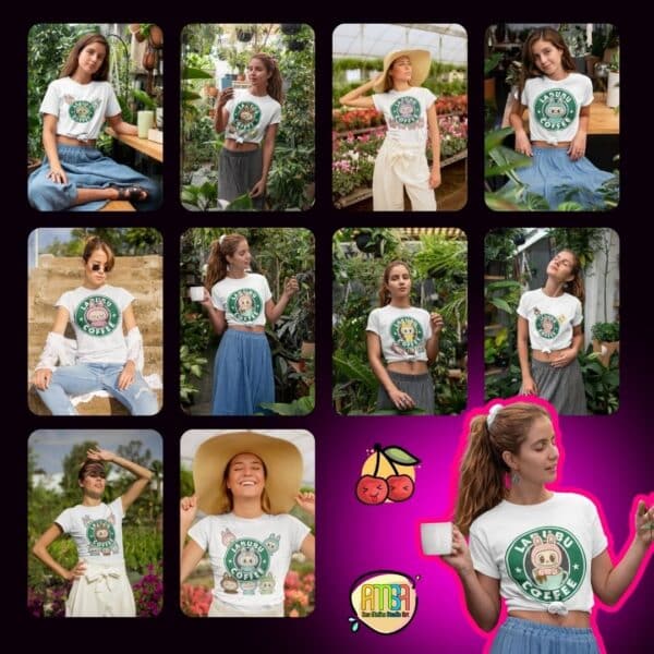 ESTAMPAS LABUBU STARBUCKS CAMISA (MELIM & YUKINA) - Imagem 2
