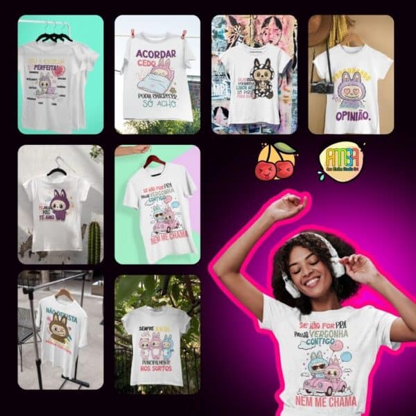 ESTAMPAS LABUBU FRASES SARCÁSTICAS CAMISAS (MELIM & YUKINA) - Imagem 2