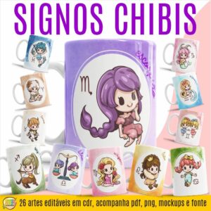 ESTAMPAS SÍGNO CHIBI CANECAS