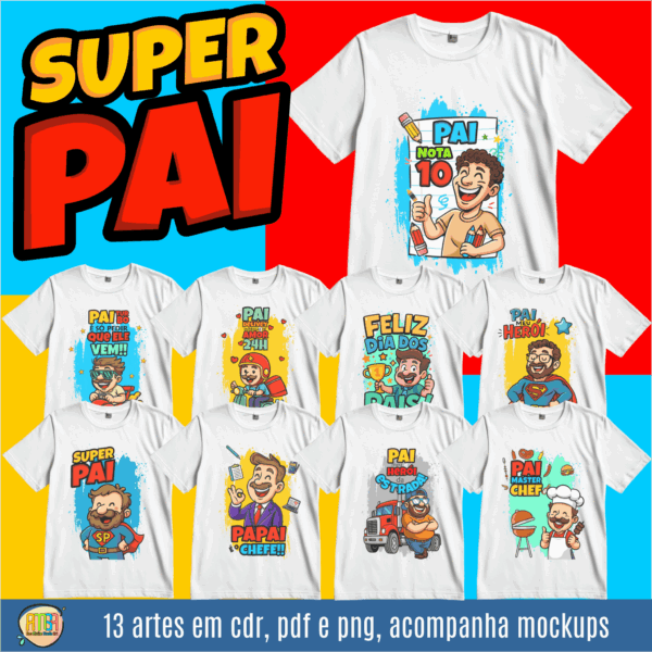 COMBO PAI CARTOON PARA SUBLIMAÇÃO - Imagem 6
