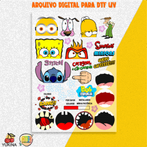 KIT DIGITAL  PERSONAGENS BOCÃO PARA CANECAS