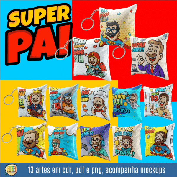 COMBO PAI CARTOON PARA SUBLIMAÇÃO - Imagem 2