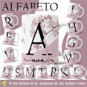 ESTAMPAS ALFABETO CEREJEIRA CANECAS