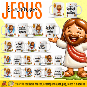 ESTAMPAS JESUS É AMOR CANECAS