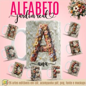 ESTAMPAS ALFABETO JARDIM REAL CANECAS