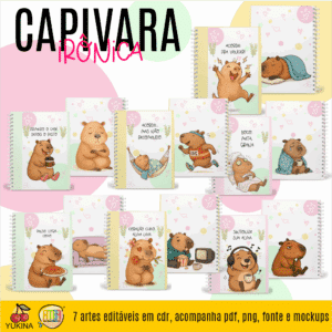 ESTAMPAS CAPIVARAS IRÔNICAS CADERNOS (YUKINA MELIM)