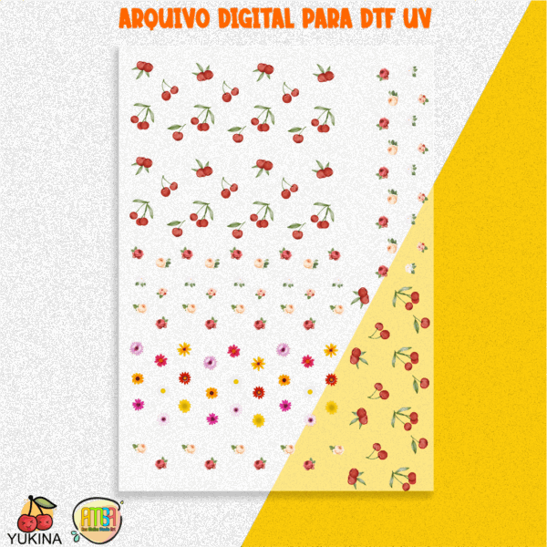 KIR DIGITAL CEREJAS E FLORES DTF UV