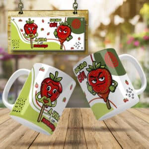 ESTAMPAS MORANGO DO AMOR CANECAS (MELIM YUKINA)