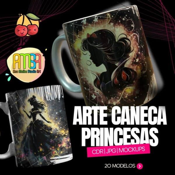 ESTAMPAS PRINCESAS BLACK CANECAS (MELIM YUKINA)