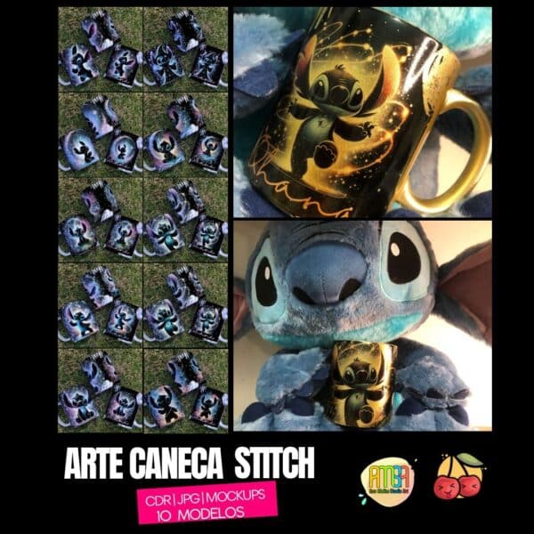 ESTAMPAS STICH BLACK CANECAS (MELIM YUKINA) - Imagem 2