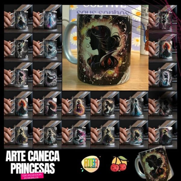 ESTAMPAS PRINCESAS BLACK CANECAS (MELIM YUKINA) - Imagem 2